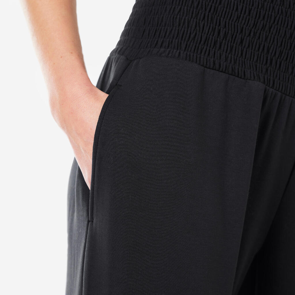 Loose Yoga Bottoms Smock - Black